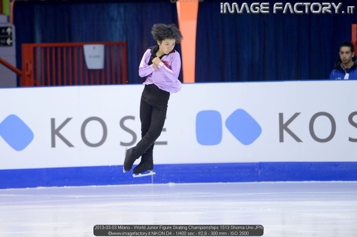 2013-03-03 Milano - World Junior Figure Skating Championships 1513 Shoma Uno JPN
